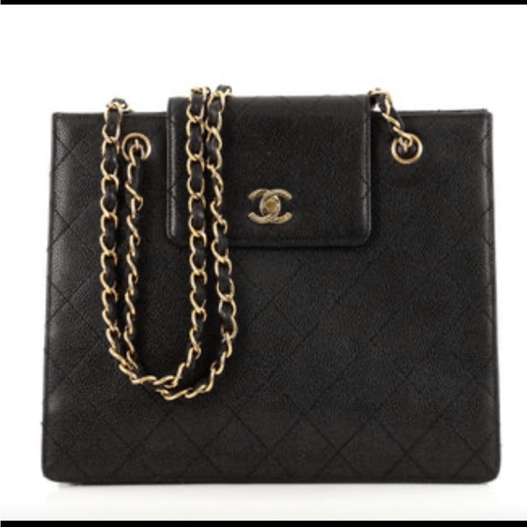 Chanel, Vintage Quilted Caviar Bag, Interlocking CC, Gold-Tone. Stunning ❣️ - Picture 10 of 13